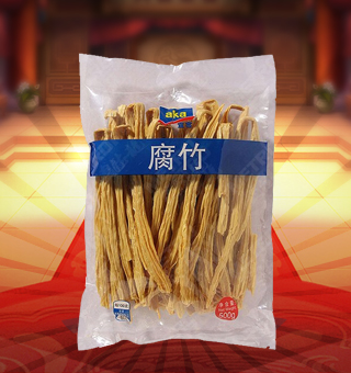 宜客(AKA)腐竹產(chǎn)自河南許昌500g每袋，采用優(yōu)質(zhì)大豆，保證所有原材料來自純正的原產(chǎn)地，無污染的生長環(huán)境，現(xiàn)代化的種植技術(shù)，綠色健康。皮質(zhì)光滑，色澤黃白，油光透亮，腐竹作為高蛋白食物，豆香濃郁，口感爽滑，營養(yǎng)豐富。