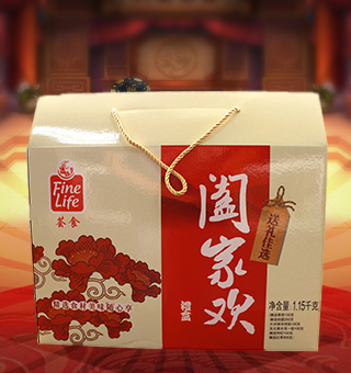 薈食(FINE FOOD)闔家歡禮盒，本款禮盒內含有紅小豆、玉米渣、黃小米、燕麥片等，五谷飄香，品質放心。顆粒大小均勻，口感香甜，爽滑可口，黃金健康搭檔，廚房優(yōu)選，粥中良品。	本品內含有蛋白質、能量、脂肪、鈉等營養(yǎng)成分，營養(yǎng)價值豐富，老少皆宜。