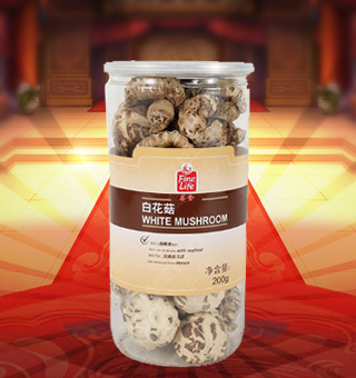 薈食(FINE LIFE) 白花菇 產(chǎn)自河南駐馬店200g每袋，質(zhì)輕盈，有特殊天然菌香，味道鮮美，風味獨特，保留了豐富的營養(yǎng)成分。采取透明包裝，新鮮清晰可見，干凈衛(wèi)生，方便存放冷藏，方便消費者們的選購，安全健康，放心購買。