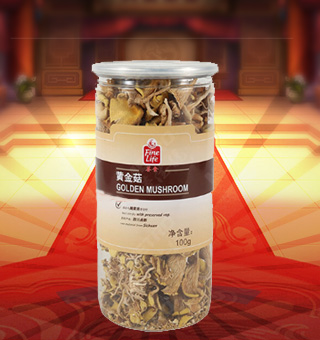 薈食(FINE LIFE)黃金菇產(chǎn)自四川成都100g每袋，質(zhì)輕盈，有特殊天然菌香，味道鮮美，風味獨特，保留了豐富的營養(yǎng)成分。采取透明包裝，新鮮清晰可見，干凈衛(wèi)生，方便存放冷藏，方便消費者們的選購，安全健康，放心購買。